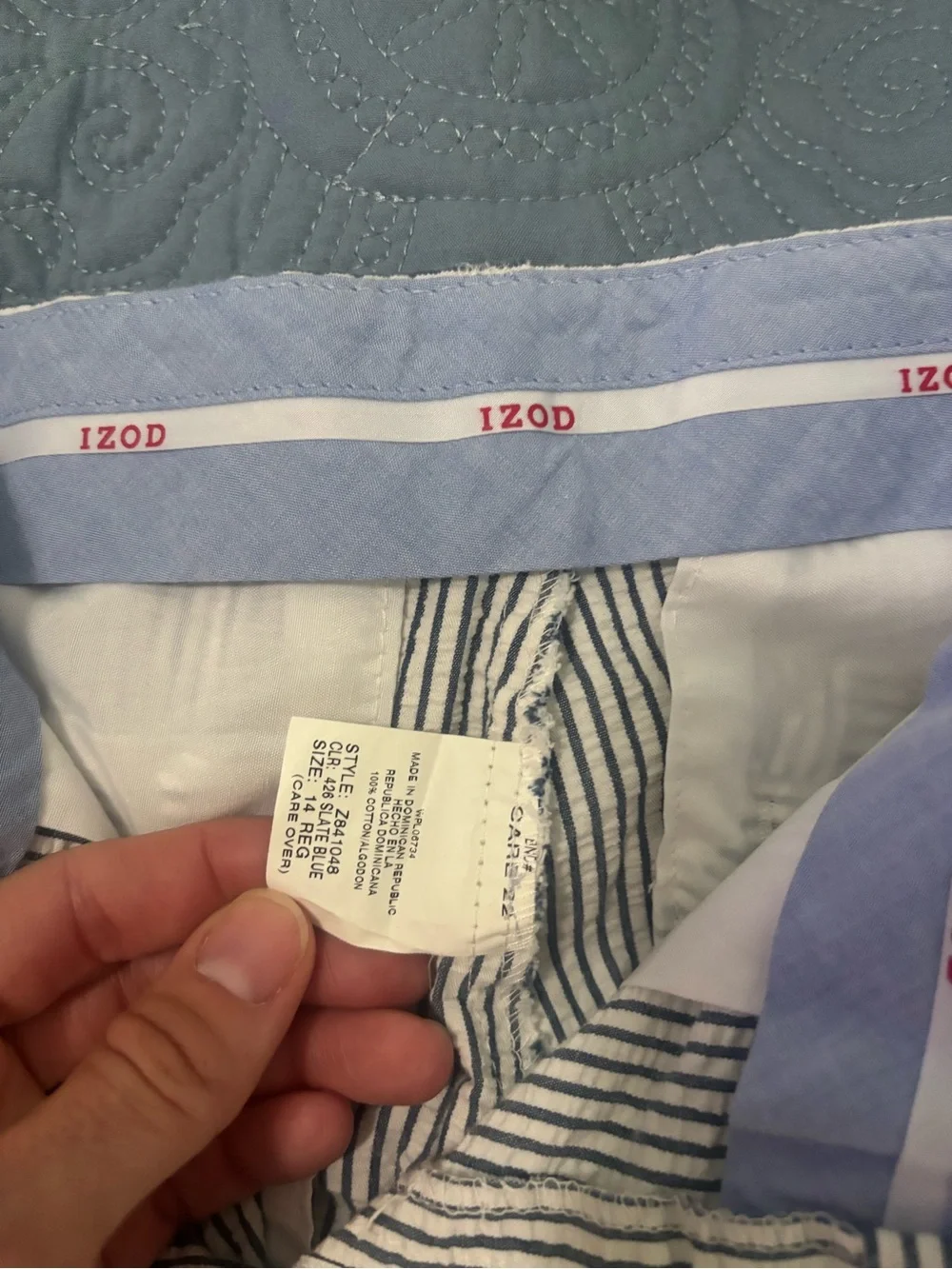 Izod boys blue and White Seersucker Sport Coat and pants